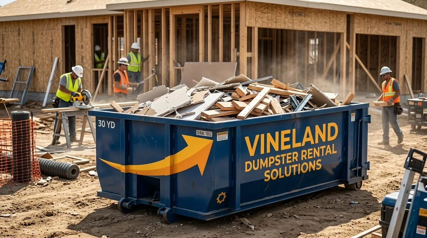 Aerial view of a Vineland NJ neighborhood served by Vineland Dumpster Rental Solutions