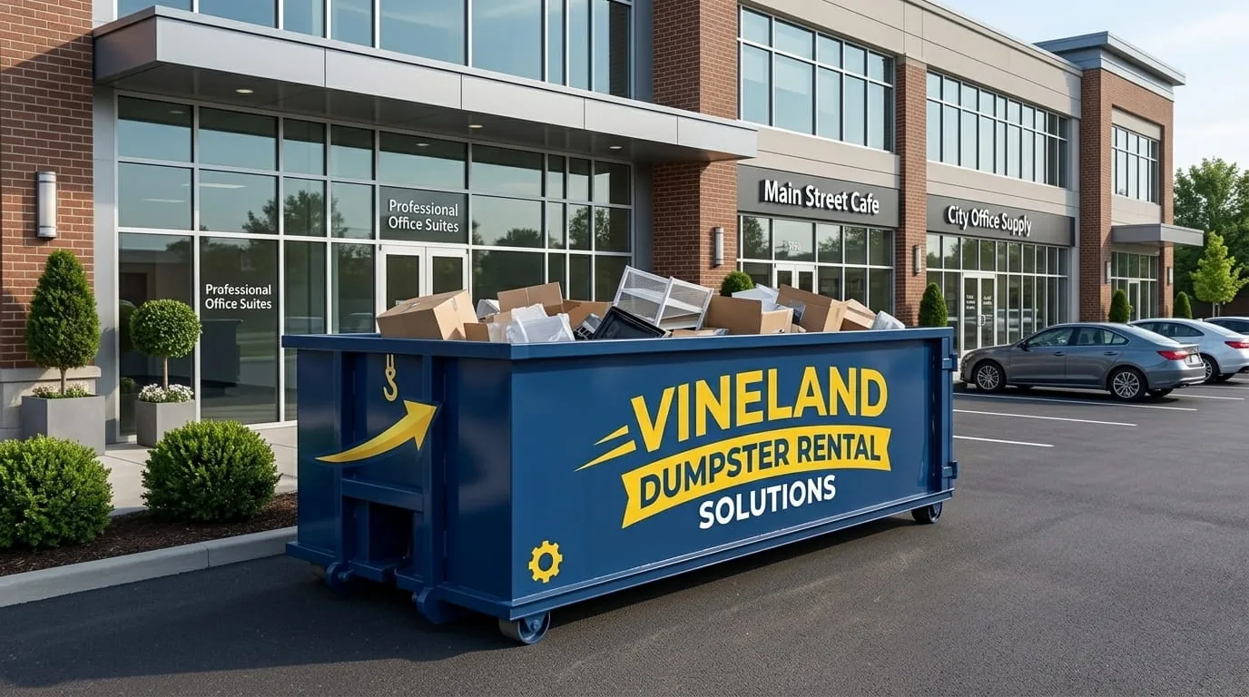 Dumpster rental in Bridgeton, NJ Roll-off dumpster rental delivered to a Bridgeton, NJ property by Vineland Dumpster Rental Solutions