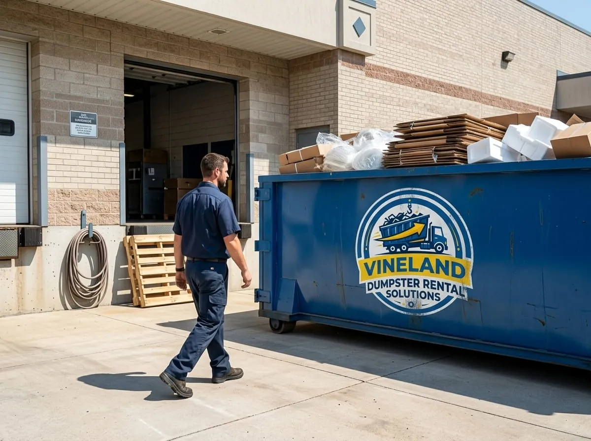 Dumpster rental in Deerfield, NJ Roll-off dumpster rental delivered to a Deerfield, NJ property by Vineland Dumpster Rental Solutions